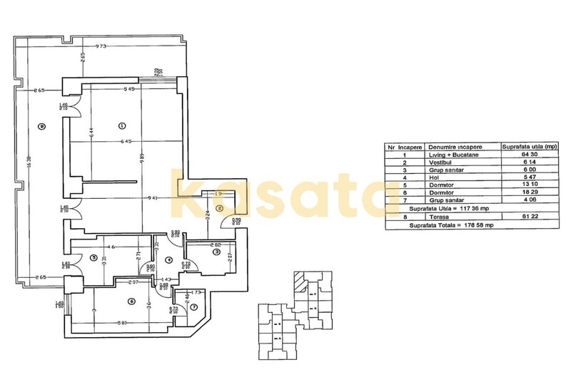 Zona de Nord, Complex Upground, apartament 3 camere de vanzare.